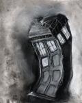 Tardis charcoal art print