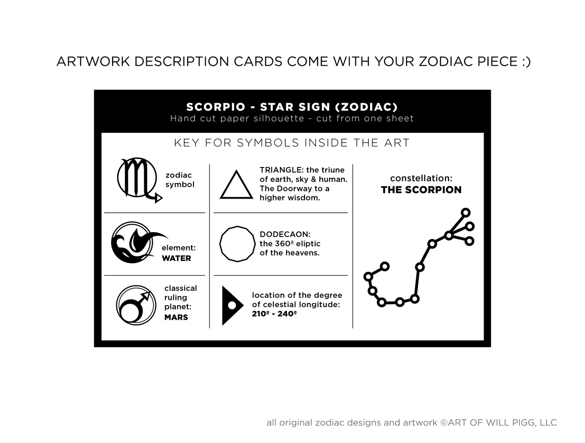 Scorpio - Star Sign paper cut - UnFramed picture