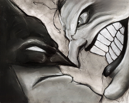 Batman & Joker Charcoal Art Print picture