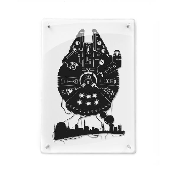 Millennium Falcon - Star Wars paper cut - Framed