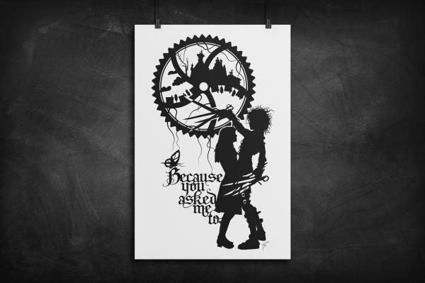 Edward Scissorhands silhouette art print picture