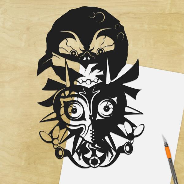 Majora's Mask - Legend of Zelda paper cut - UnFramed picture