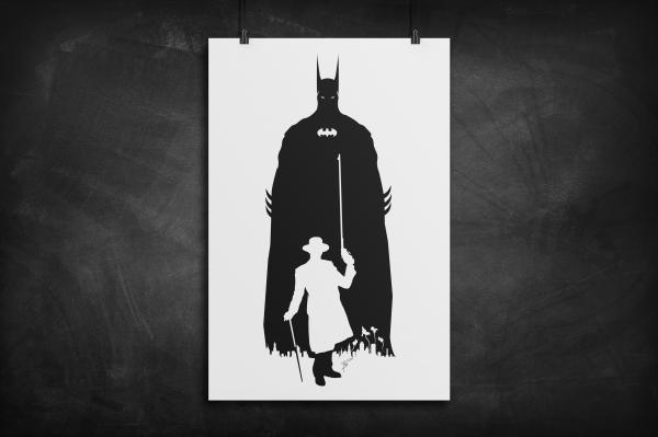 Gotham Parade silhouette art print picture