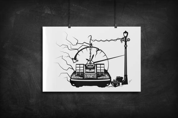 Outta Time - Back to the Future silhouette art print picture