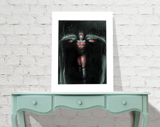 Magneto charcoal & pastel art print picture
