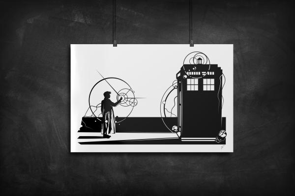 Doctor Who Snap silhouette art print