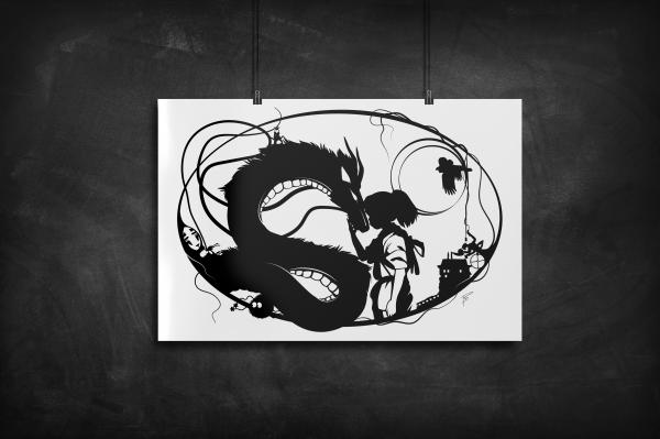 Spirited Away silhouette art print