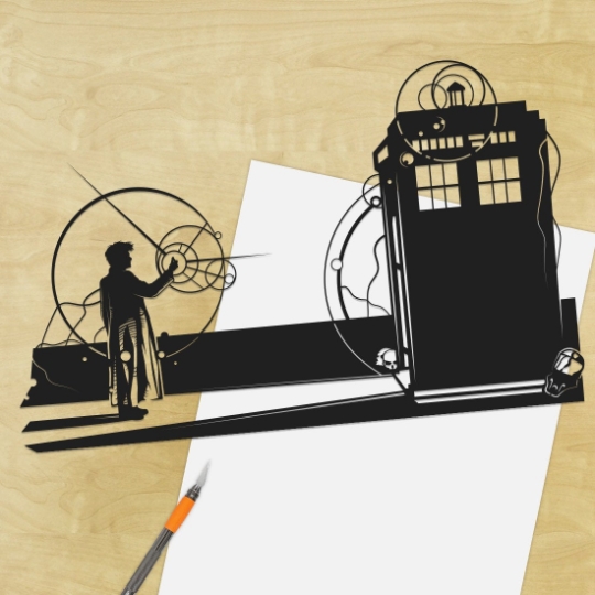 Doctor Who Snap Paper cut - UnFramed picture