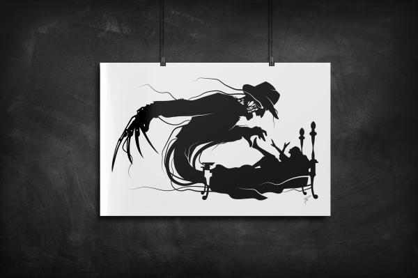 Freddy Kruger - Nightmare on Elm Street silhouette art print picture