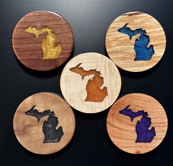 Epoxy Michigan Coasters