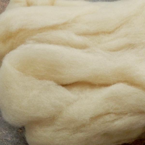 Clun Forest roving, undyed white, SW320