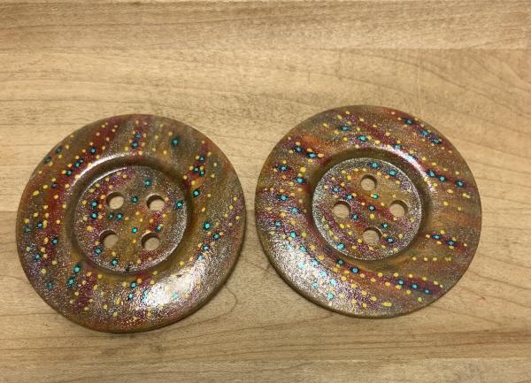 2.25” Hand Painted Wood Buttons picture