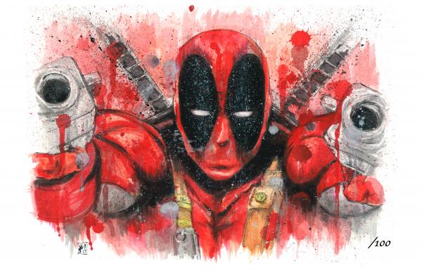 Deadpool Signed & Numbered Spatter Print picture