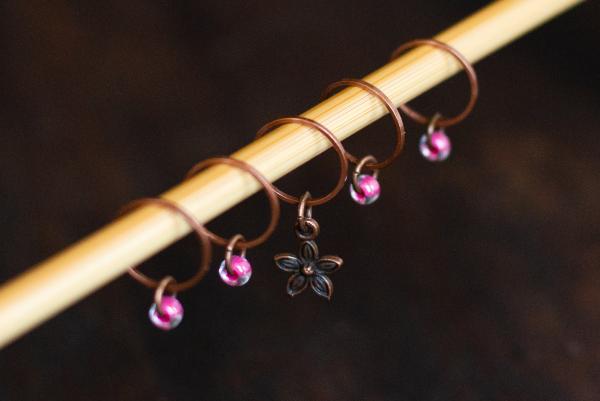 Pink Flower Stitch Markers picture