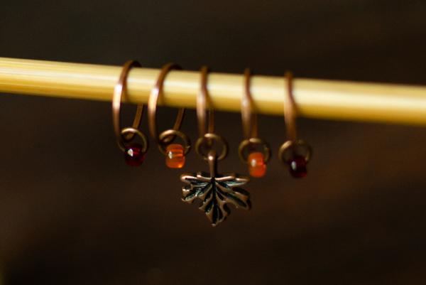 Maple Leaf Stitch Markers picture