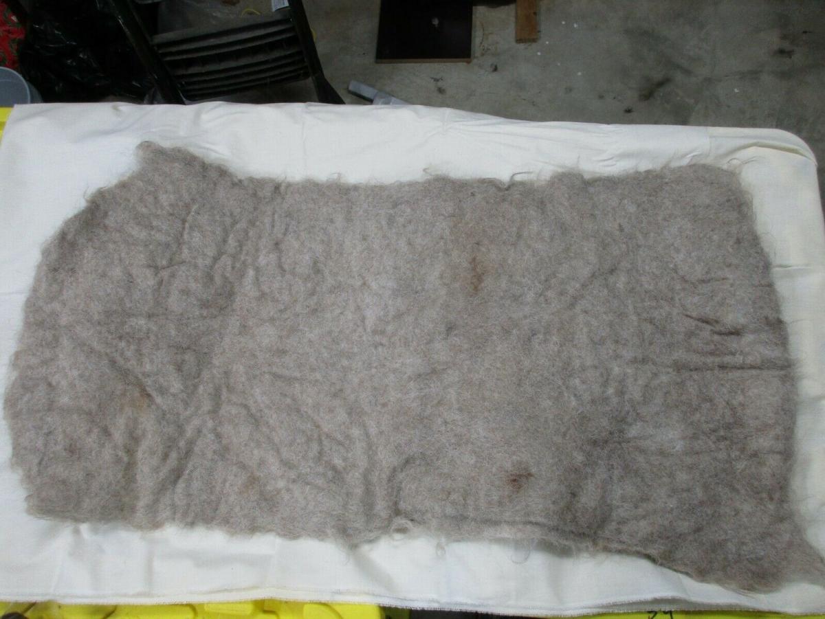 Very Nice Tan with Mingled White Wet Felted Pad made from Alpaca fiber picture