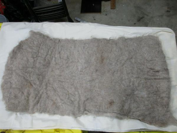 Very Nice Tan with Mingled White Wet Felted Pad made from Alpaca fiber picture