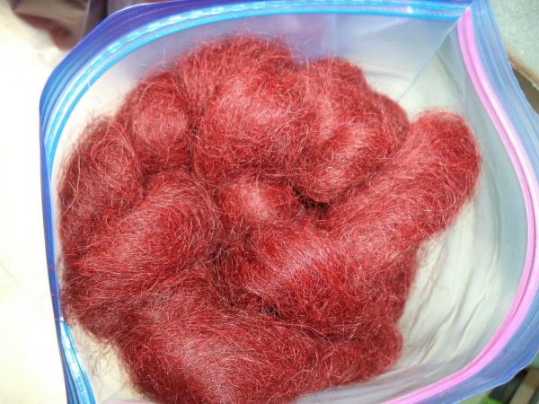 Dyed Dark Red Huacaya Alpaca from Samson and Tim picture