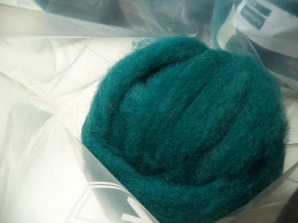 Teal - Hand-dyed Texel Wool Roving for Felt, Spin, Knit Crafts! - 8 oz bags picture