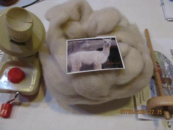 Drop spindle, Ball Winder and 4 oz White Roving from Sarah - Free Shipping picture