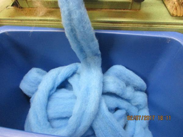 BLUE - Hand-dyed Texel Wool Roving Felt Spin Knit Craft! - 8 oz bags