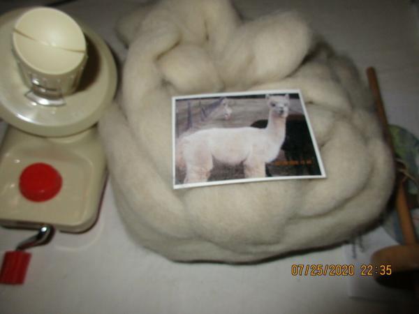 Drop spindle, Ball Winder and 4 oz White Roving from Sarah - Free Shipping picture