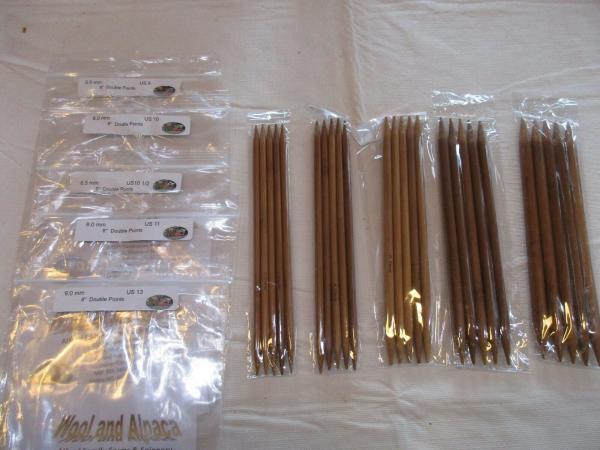 Double Pointed Carbonized Bamboo Knitting Needles 8 inch picture