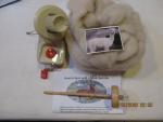 Drop spindle, Ball Winder and 4 oz White Roving from Sarah - Free Shipping