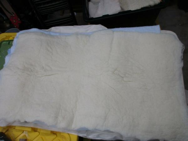 Beautiful White Wet Felted Pad made from Texel wool picture