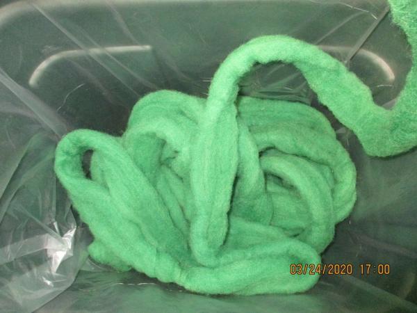 Turquoise Washed Texel Wool Roving - Free Shipping picture