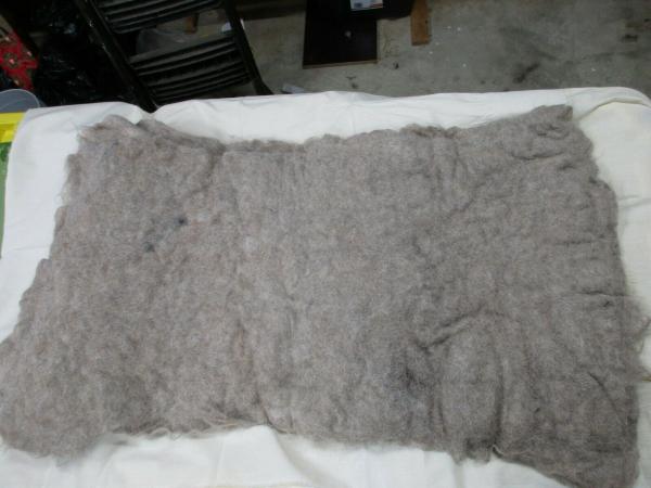 Beautiful Tan with Mingled White Wet Felted Pad made from Alpaca fiber picture