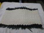 Beautiful White with Black edges Texel Wool Peg Loom rug