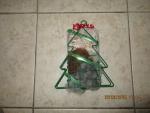 Christmas Tree wire suet feeder/nester with suit and Alpaca fiber for nesting