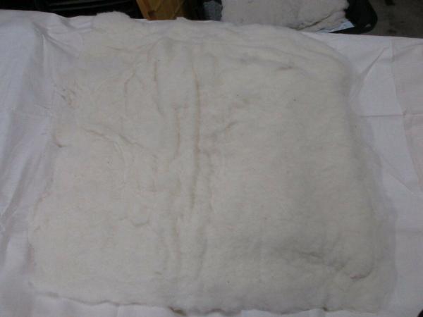 White Large Wet Felted Pad made from Texel wool