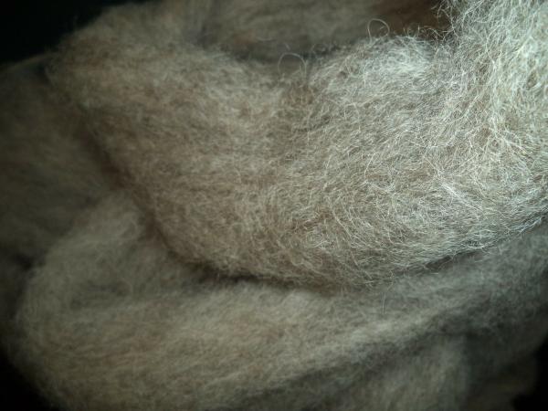 medium gray washed Romney Wool Roving Fleece picture