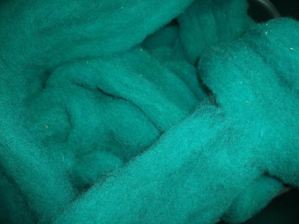 Teal - Hand-dyed Texel Wool Roving for Felt, Spin, Knit Crafts! - 8 oz bags picture