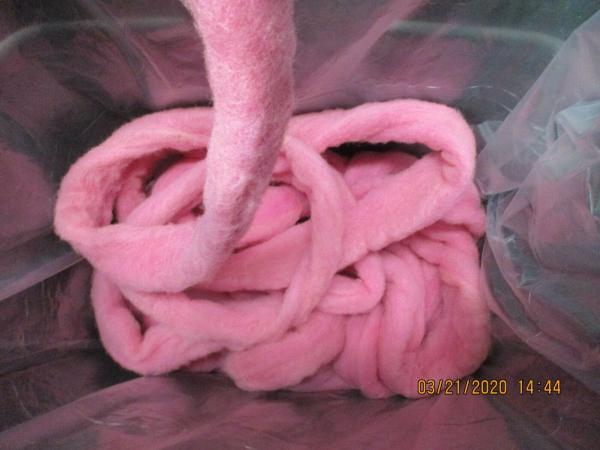 Pink Texel Wool Roving - Free Shipping picture