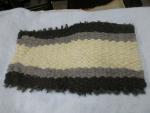 Gray, Black and White Texel Wool Peg Loom rug