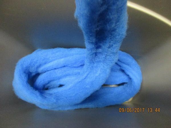 BLUE - Hand-dyed Texel Wool Roving Felt Spin Knit Craft! - 4 oz bags picture