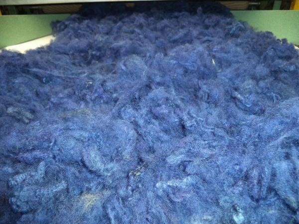 Dark BLUE - Hand-dyed Texel Wool Roving  - 8 oz bags picture