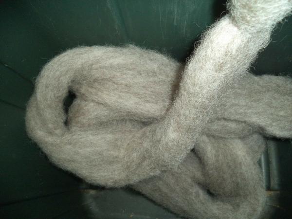 medium gray washed Romney Wool Roving Fleece picture