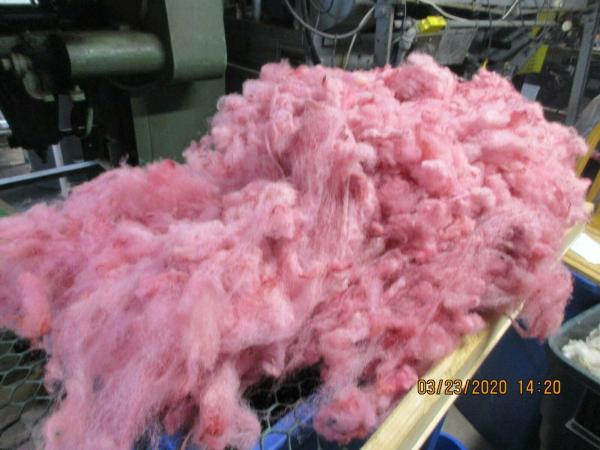 Very light Burgundy Washed Texel Wool Roving picture