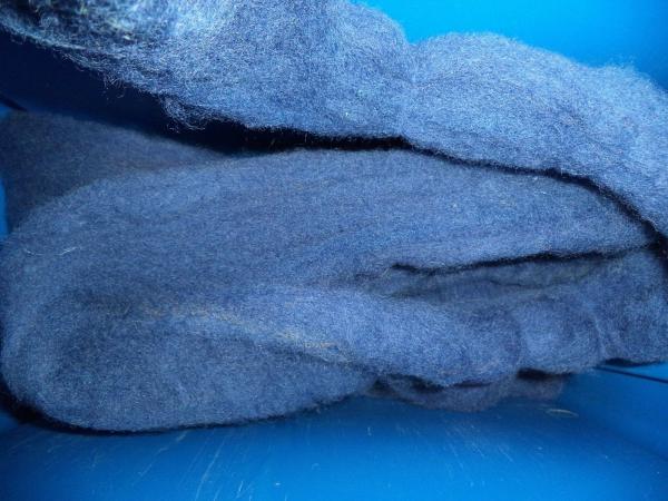 Dark BLUE - Hand-dyed Texel Wool Roving  - 8 oz bags picture