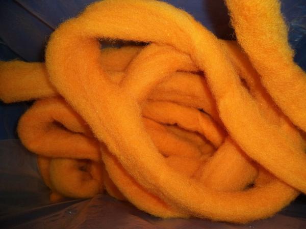 Golden Yellow - Hand-dyed Texel Wool Roving  - 8 oz bags picture