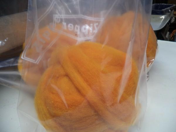 Golden Yellow - Hand-dyed Texel Wool Roving  - 8 oz bags picture