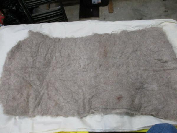 Very Nice Tan with Mingled White Wet Felted Pad made from Alpaca fiber picture