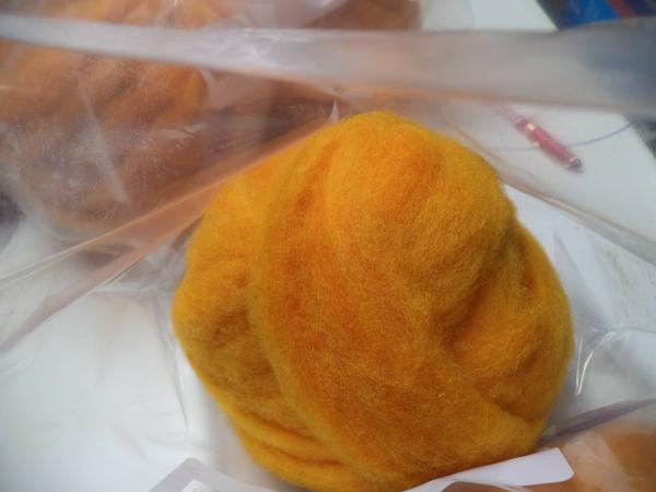 Golden Yellow - Hand-dyed Texel Wool Roving  - 8 oz bags