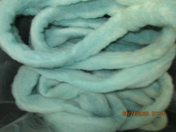 Light Turquoise Washed Texel Wool Roving - Free Shipping picture