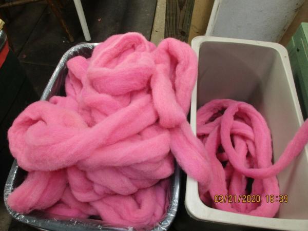 Pink Texel Wool Roving - Free Shipping picture