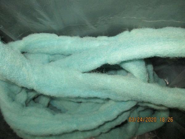 Light Turquoise Washed Texel Wool Roving - Free Shipping picture